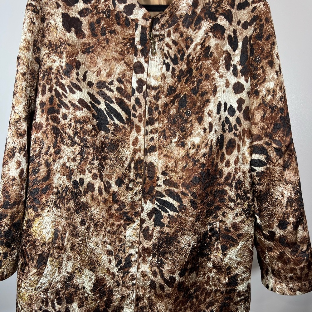 TanJay Brown Leopard Print Cape‎ Jacket